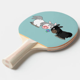 Cute Tecknad Ponies Standoff Ping Pong Paddle Pingisracket