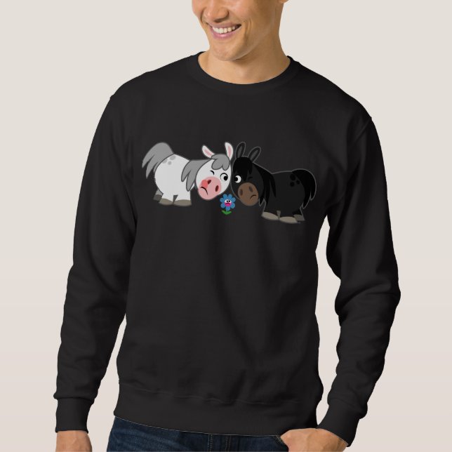 Cute Tecknad Ponies Standoff Sweatshirt (Framsida)
