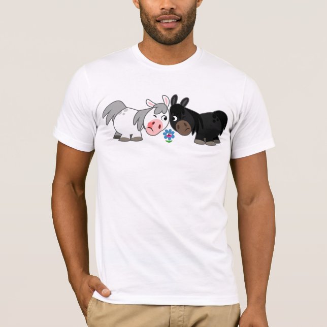 Cute Tecknad Ponies Standoff T-Shirt (Framsida)