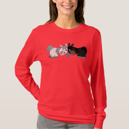 Cute Tecknad Ponies Standoff Women T-Shirt