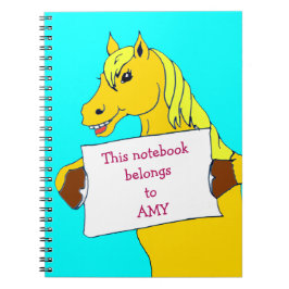 Cute Tecknad Pony med Message Anteckningsbok