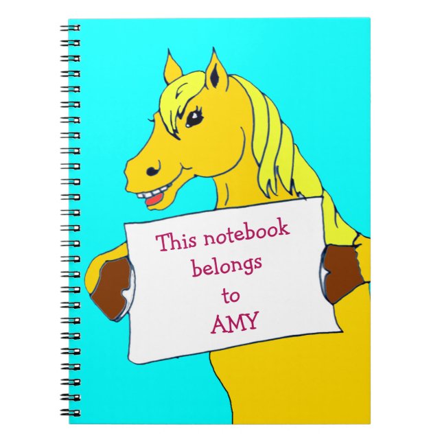 Cute Tecknad Pony med Message Anteckningsbok (Framsidan)