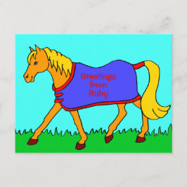 Cute Tecknad Pony på Matta Vykort