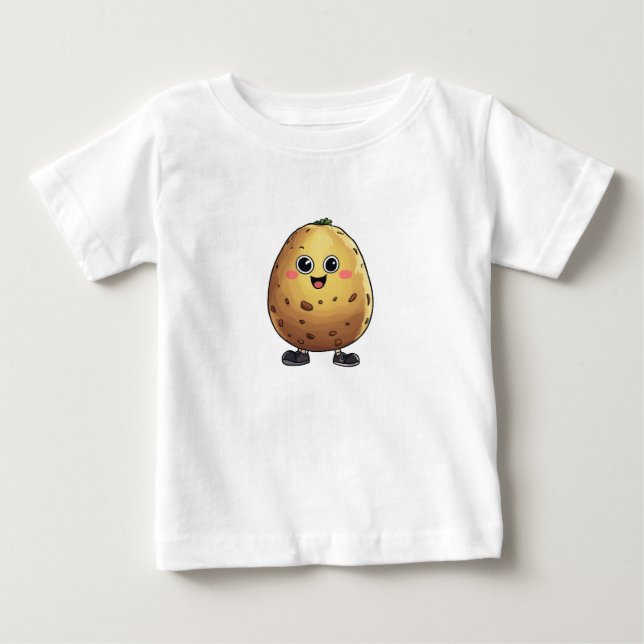 Cute Tecknad Potato Delight T Shirt (Framsida)