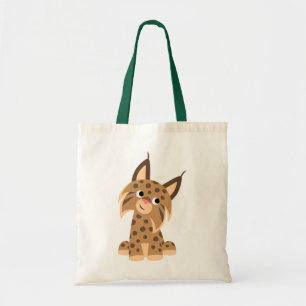 Cute Tecknad Prankish Lynx Bag Tygkasse