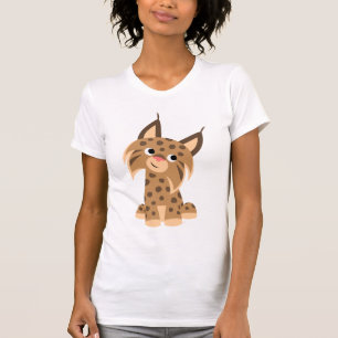 Cute Tecknad Prankish Lynx Women T-Shirt