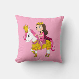 Cute tecknad princess dekorativ kudde