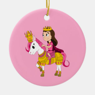 Cute tecknad princess julgransprydnad keramik