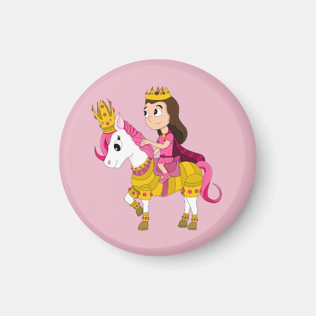 Cute tecknad princess magnet (Framsidan)