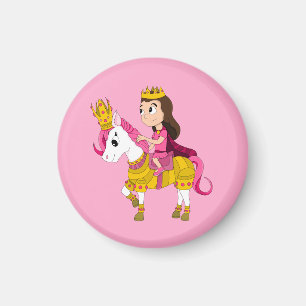 Cute tecknad princess magnet