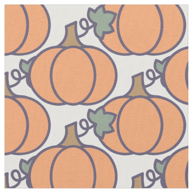 Cute Tecknad Pumpkin Mönster Tyg (Närbild)