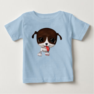Cute Tecknad Puppy Blue Baby T-Shirt