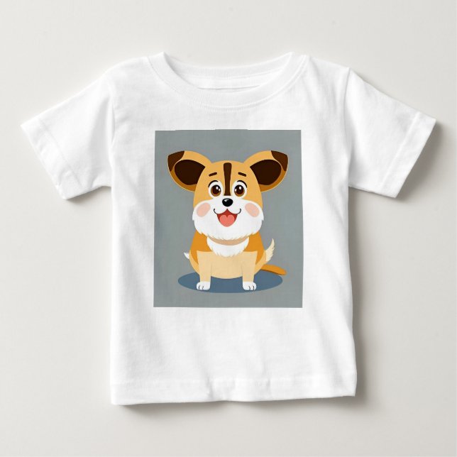 Cute Tecknad Puppy med adabelt uttryck T Shirt (Framsida)