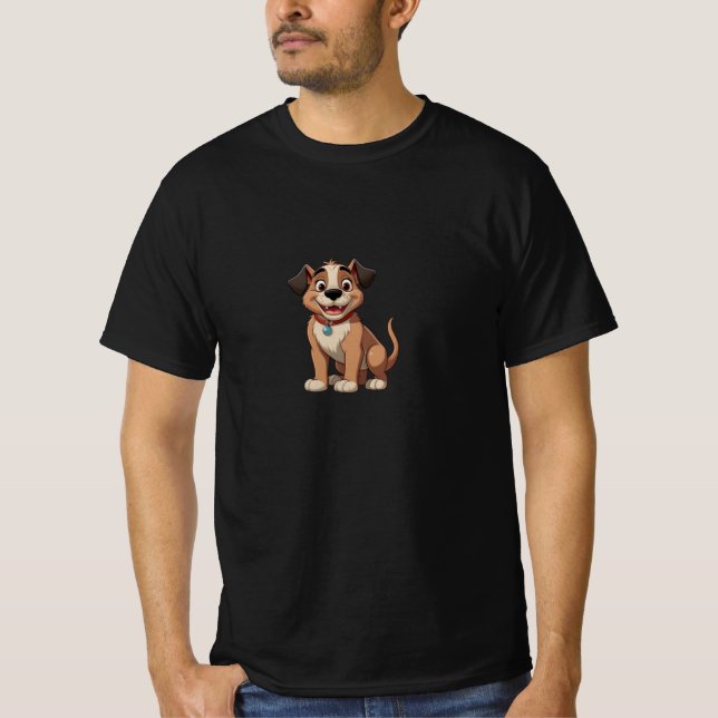Cute Tecknad Puppy T-Shirt (Framsida)