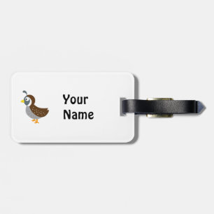 Cute Tecknad Quail Bagagebricka