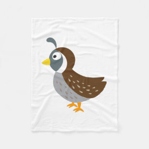 Cute Tecknad Quail Fleecefilt