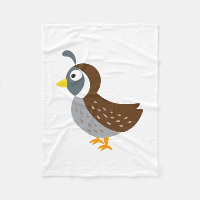 Cute Tecknad Quail Fleecefilt (Framsidan)