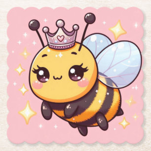 Cute Tecknad Queen Bee Underlägg Papper