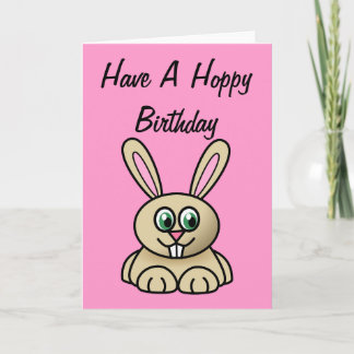 Cute Tecknad Rabbit - ha en hoppy Birth Kort