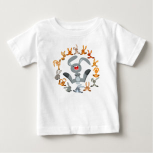 Cute Tecknad Rabbits Mandala Baby T-Shirt