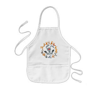 Cute Tecknad Rabbits Mandala Children Apron Barnförkläde