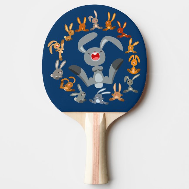 Cute Tecknad Rabbits Mandala Ping Pong Paddle Pingisracket (Framsidan)
