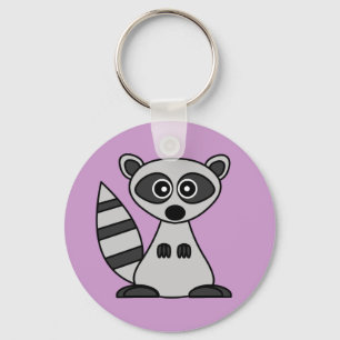 Cute Tecknad Raccoon Nyckelring