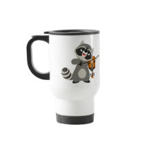 Cute Tecknad Raccoon spelar violin Commuter Mugg