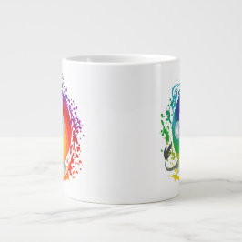 Cute Tecknad Rainbow White Lejon Jumbo Mugg