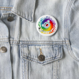 Cute Tecknad Rainbow White Lejon Knapp
