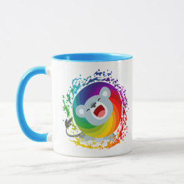 Cute Tecknad Rainbow White Lejon Mugg