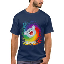 Cute Tecknad Rainbow White Lejon T-Shirt