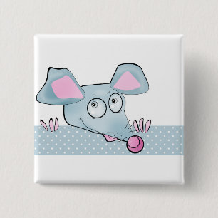 Cute tecknad råtta mus nyår 2020 symbol adorab knapp