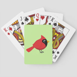 Cute Tecknad Red-kardinal med blommor Casinokort