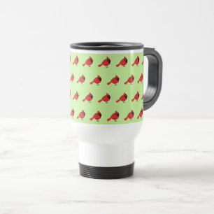 Cute Tecknad Red-kardinal med blommor Resemugg