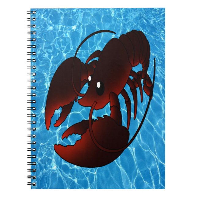Cute Tecknad Red Lobster Anteckningsbok (Framsidan)