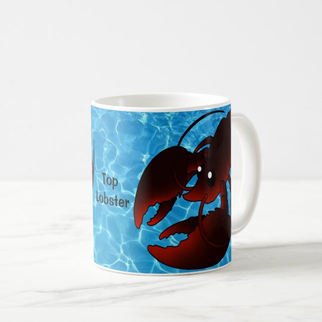 Cute Tecknad Red Lobster Kaffemugg (Framsida höger)