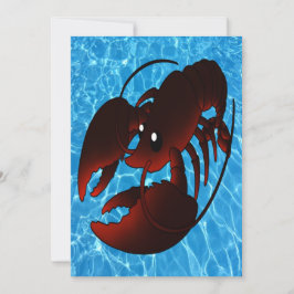 Cute Tecknad Red Lobster Kort