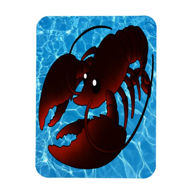 Cute Tecknad Red Lobster Magnet (Vertikal)