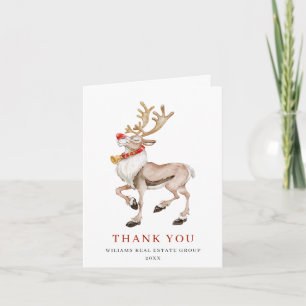Cute Tecknad Reindeer jul Hälsning Helgdag Tack Kort