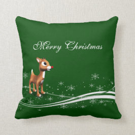Cute Tecknad Reindeer jul Kudde
