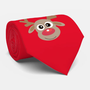 Cute Tecknad Reindeer Jul Roligt Red Slips