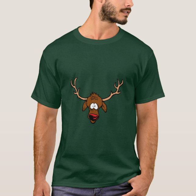 Cute Tecknad Reindeer T Shirt (Framsida)