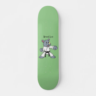 Cute tecknad rhino kung fu mini skateboard bräda 18,5 cm
