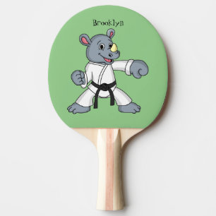 Cute tecknad rhino kung fu pingisracket