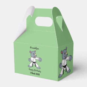Cute tecknad rhino kung fu presentaskar