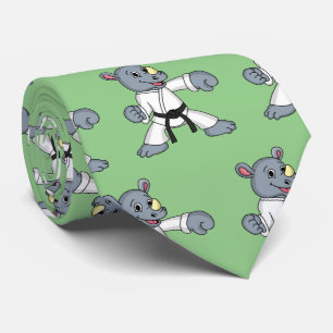 Cute tecknad rhino kung fu slips