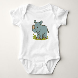 Cute Tecknad Rhino T-Shirt för barn