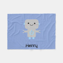 Cute Tecknad Robot Blue