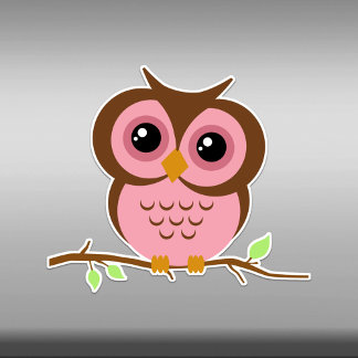 Cute Tecknad Rosa Uggla Vinyl Sticker Klistermärken